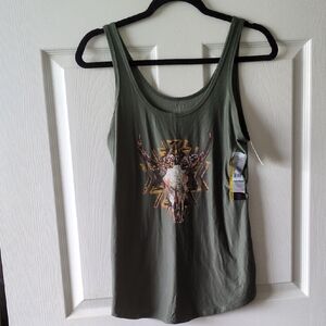 NOBO Olive Bull Graphic Tank Top